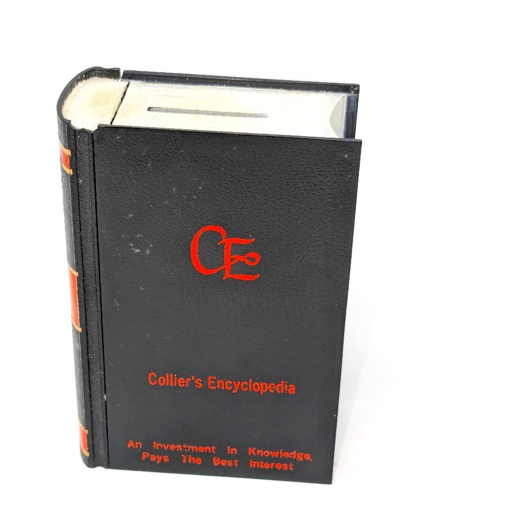Vintage Piggy Bank Collier's Encyclopedia ,plastic money box